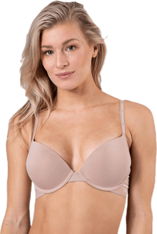 Ck One Micro Push Up Plunge Beige, Female, Kleding, Ondergoed, Beige, 70 A