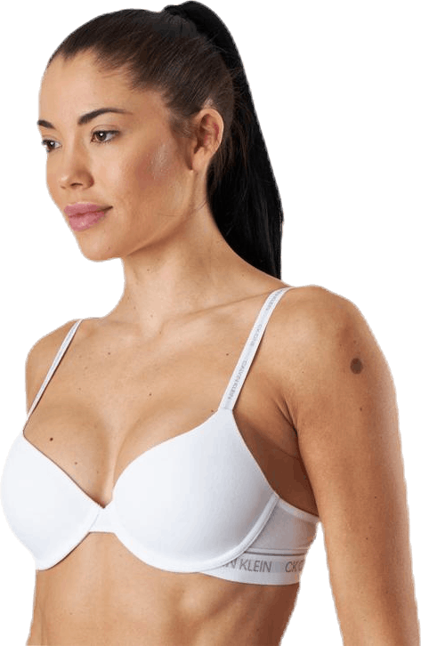 Ck One Cotton Lightly Lined Demi White, Female, Apparels, Underwear, White, 80 E