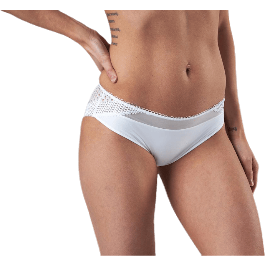 Pique Lace Bikini Brief White