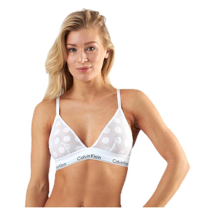 Modern Cotton Dot Unlined Triangle White, Female, Apparels, Underwear, White, XS