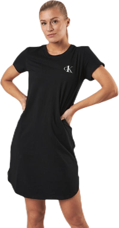 Ck One Lounge S/S Nightshirt Black, Female, Abbigliamento, gonne e vestiti, Nero, XS