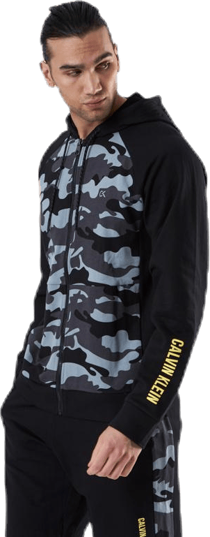 Full Zip Hooded Jacket  Patterned/Black - Bild 2