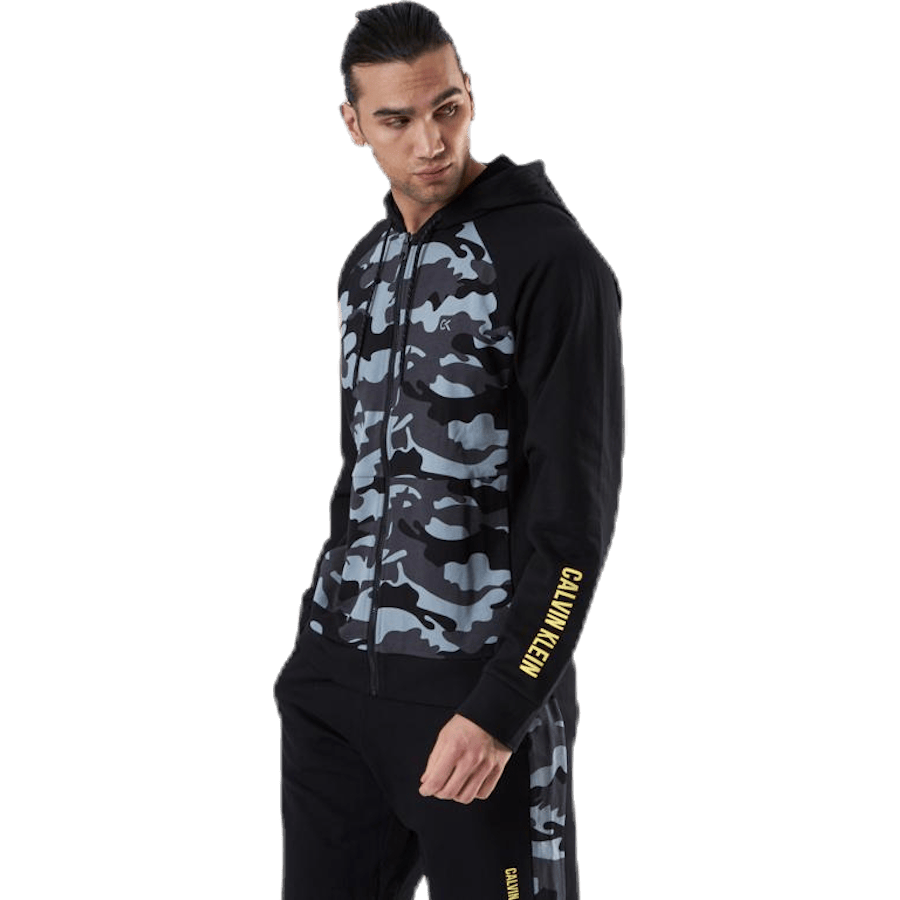 Full Zip Hooded Jacket Patterned/Black - Bild 2