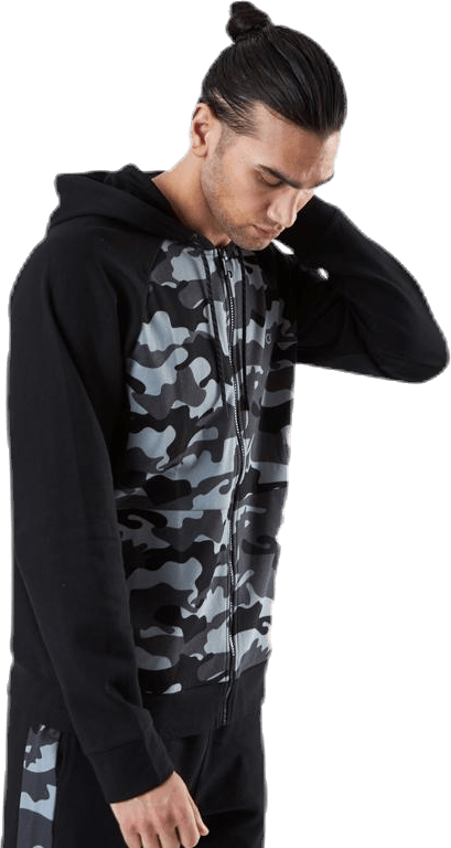 Full Zip Hooded Jacket  Patterned/Black - Bild 4