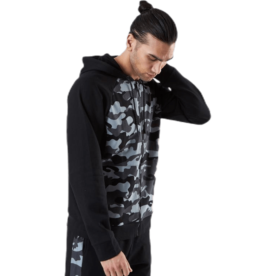 Full Zip Hooded Jacket Patterned/Black - Bild 4