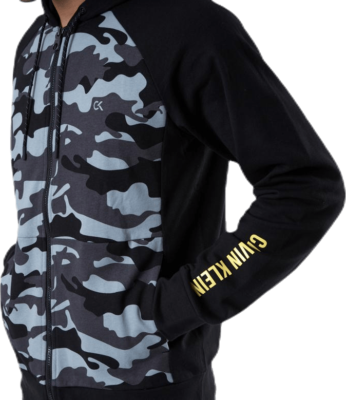 Full Zip Hooded Jacket  Patterned/Black - Bild 5