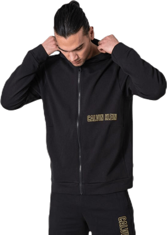 Full Zip Hooded Jacket  Black, Male, Apparels, Shirts, Black, XL