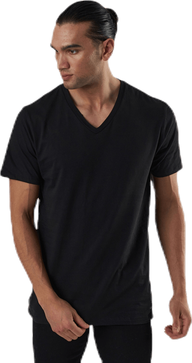 S/S V Neck 3-Pack Black, Male, Vaatteet, T-paita, Musta, XL