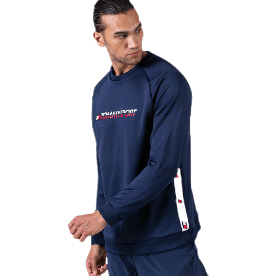 Knit Crew Sweat Logo Tape Blue