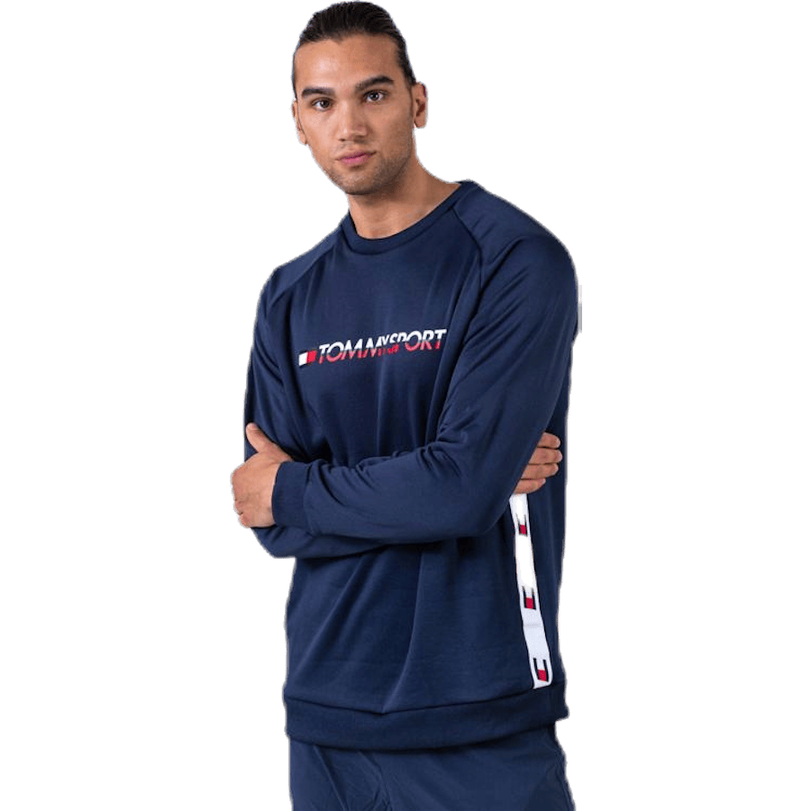 Knit Crew Sweat Logo Tape Blue - Bild 3