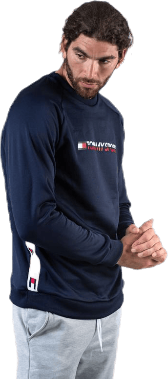 Knit Crew Sweat Logo Tape Blue - Bild 4