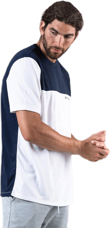 Colourblock Logo Tee White, Male, Apparels, T-shirt, Workout, White, S