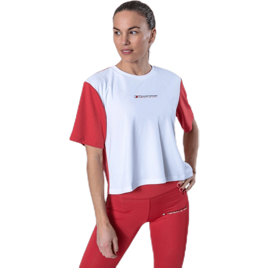 Boxy T-Shirt Short Sleeve Pink/White