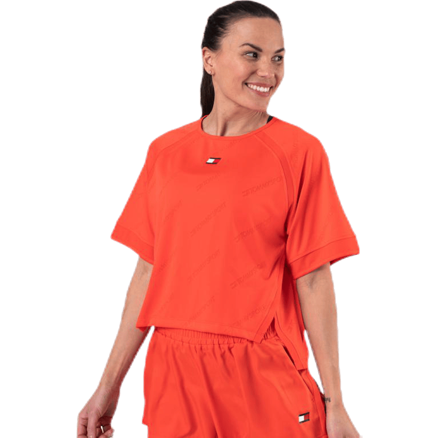 Jacquard Performance Boxy Top Orange - Bild 3