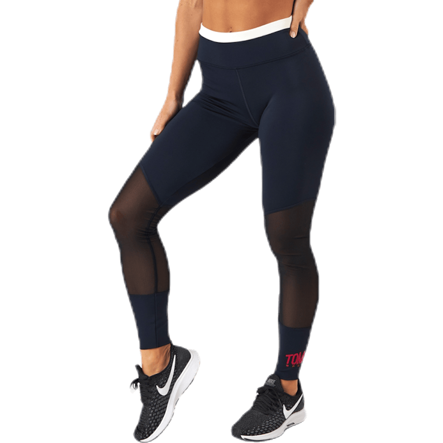 Full Length Mesh InsertLegging Blue/Red