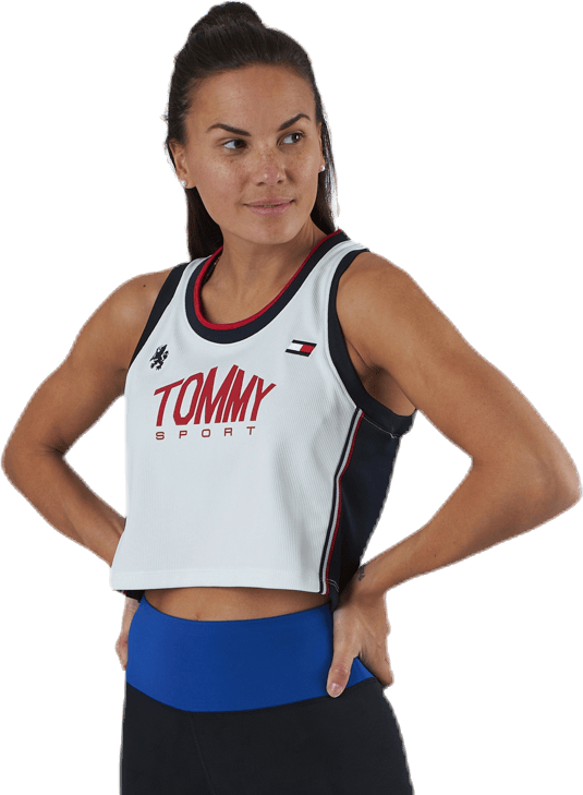Crop Tommy Tank Top Blue/White - Bild 4