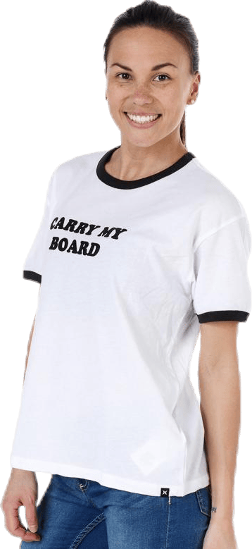 Carry My Board Ringer Tee White/Black - Bild 2