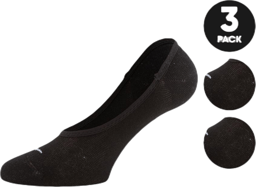 Everyday Lightweight Women's Training Footie Socks (3 Pairs) BLACK/WHITE, Female, Kleding, Sokken, Training, Zwart, 38-42