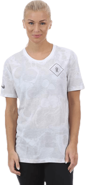 Dry Tee Running Division White/Grey, Female, Kleding, T-shirt, Rennen, Wit/Grijs, M
