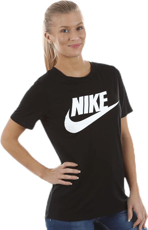 Essential Tee Black, Female, Klær, T skjorte, Svart, L