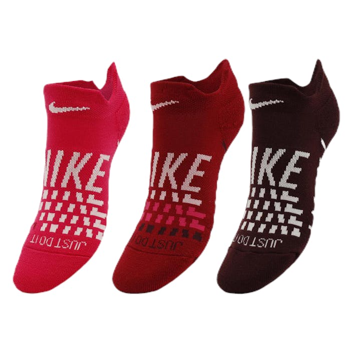 Everyday Max Cushion No Show - 3-pack Pink/Patterned, Female, Odzież, Skarpety, Różowy/Wzorzyste, S