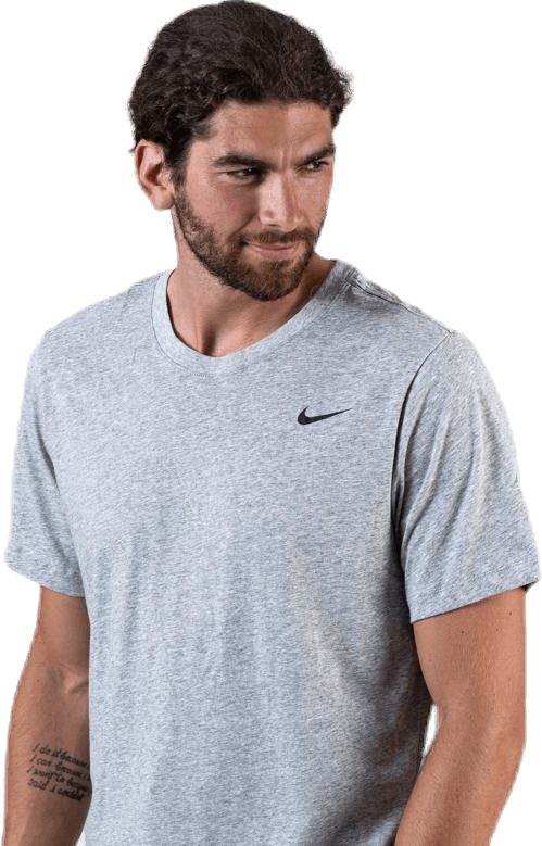 Dri-FIT Men's Training T-Shirt DK GREY HEATHER/BLACK, Male, Odzież, Podkoszulek, Trening, Szary, XXL