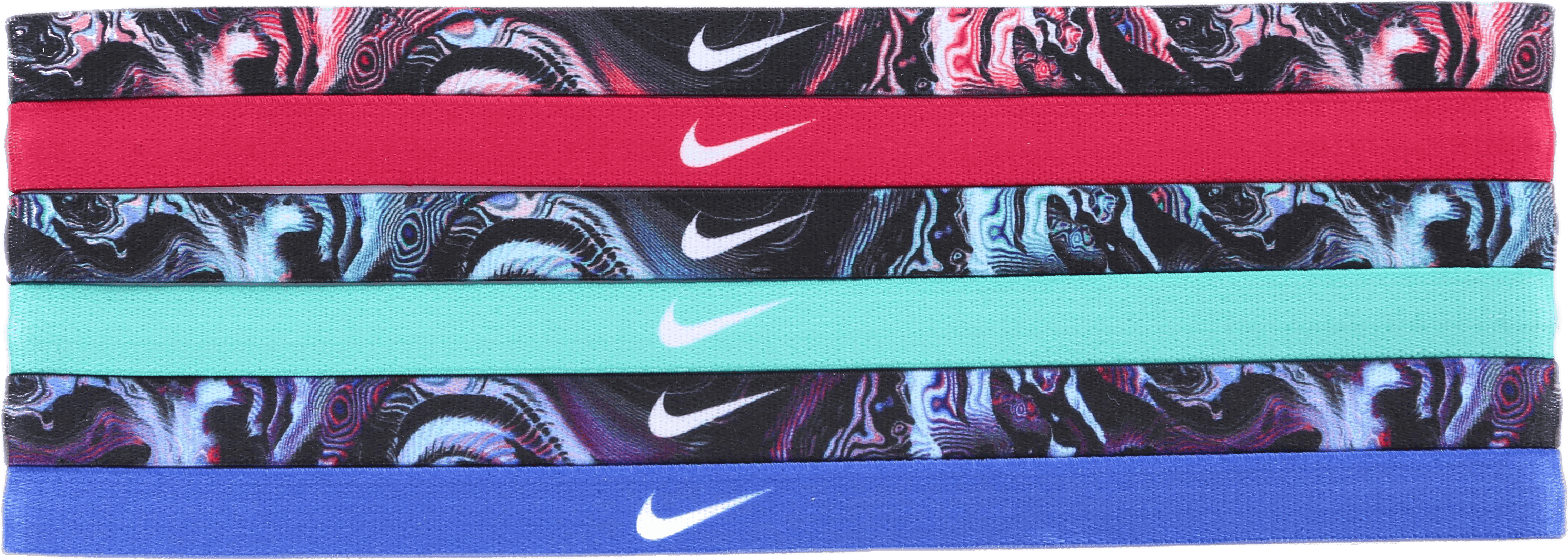 Printed Headnamds 6PK Black/Red, Unisex, Apparels, hats & caps, Workout, Multi color, ONESIZE