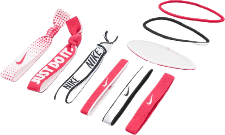 Mixed Ponytail Holder 9PK Pink/Black, Unisex, Apparels, Hats & Caps, Workout, Pink, ONESIZE