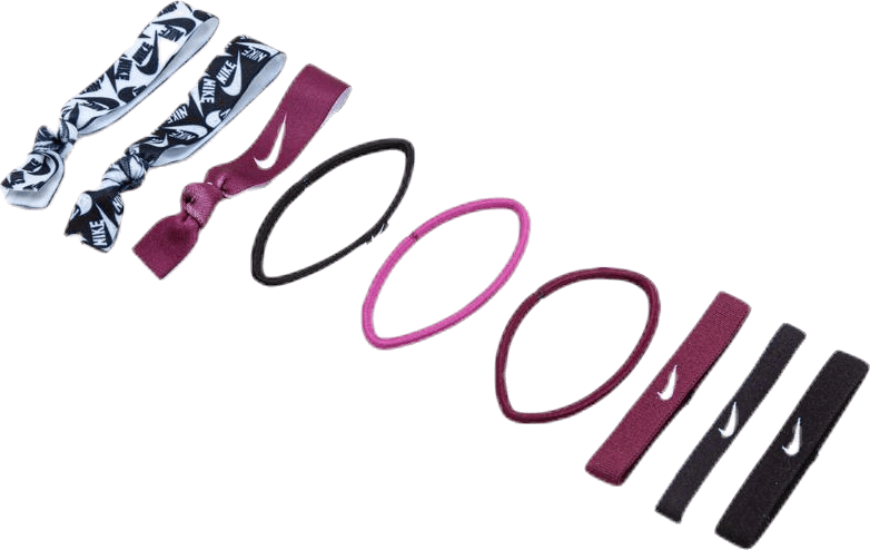 Mixed Ponytail Holder 9PK Patterned, Unisex, Klær, luer og caps, Trening, Mønstret, ONESIZE