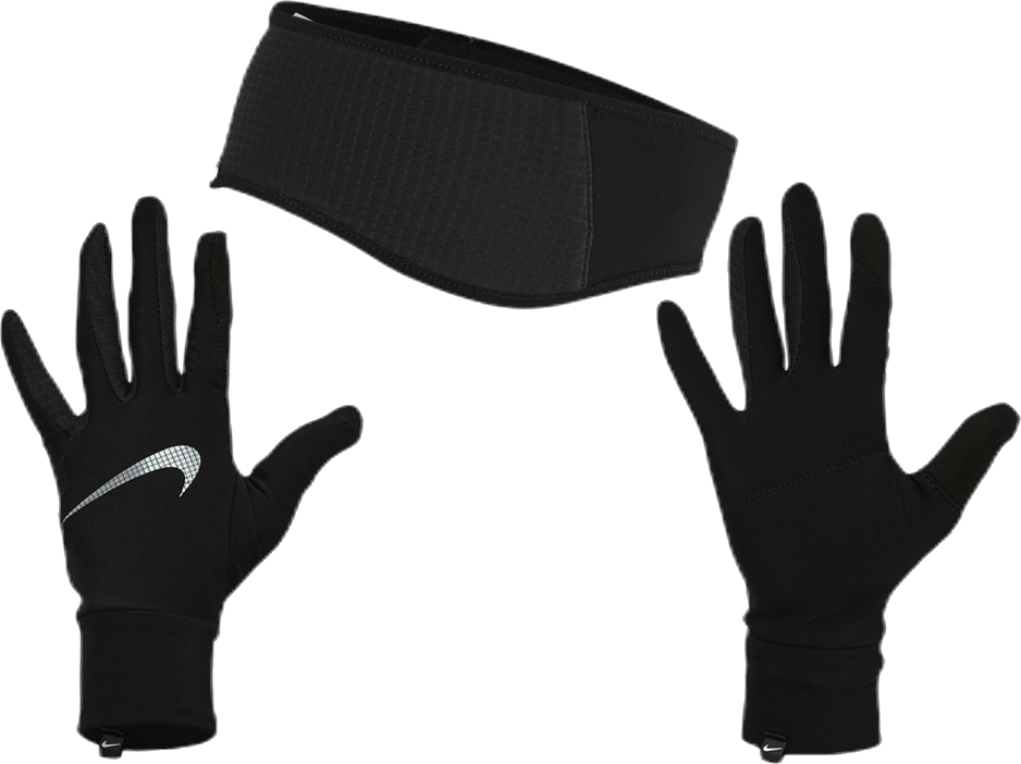 Essential Running Headband And Glove Set Black, Male, Odevy, Klobúky a čiapky, Beží, Čierna, L/XL