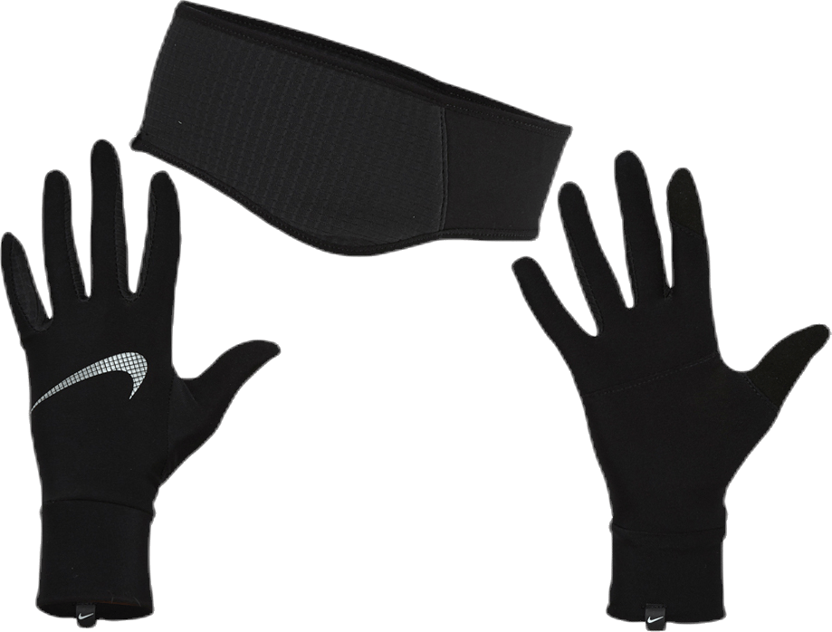Essential Running Headband And Glove Set W Black, Female, Aparelhos, Chapéus e bonés, Corrida, Preto, XS/S