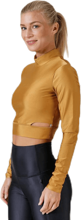 Tech Pack LS Top Black/Beige, Female, Bekleidung, Hemden, Trainieren, Gelb, XL