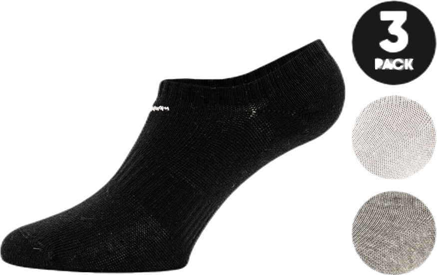 3-pack Everyday Lightweight No Show Patterned, Unisex, Kleding, Sokken, Grijs, 46-50