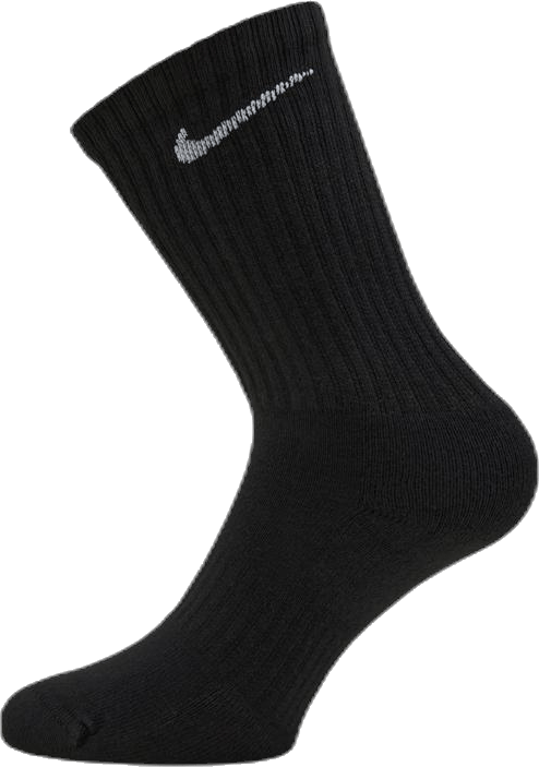 Everyday Cushioned Training Crew Socks (6 Pairs) BLACK/WHITE, Unisex, Apparels, Socks, Black, 34-38