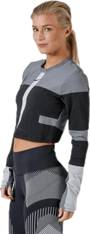 Run Tech Pack Knit Top LS Black/Grey