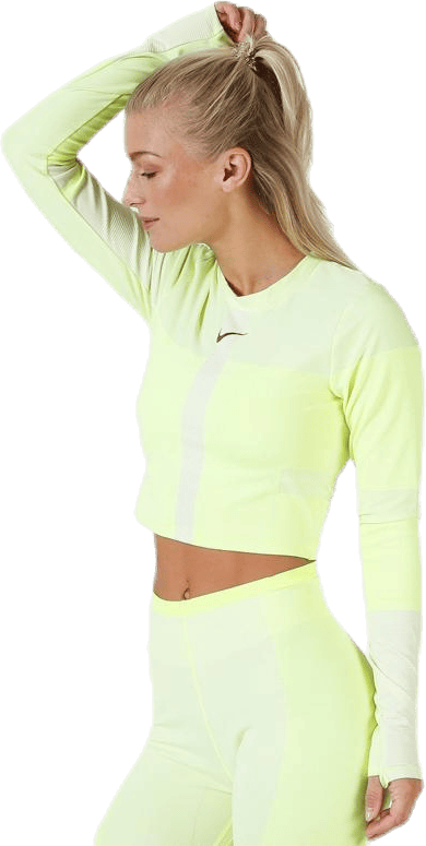 Run Tech Pack Knit Top LS White/Green