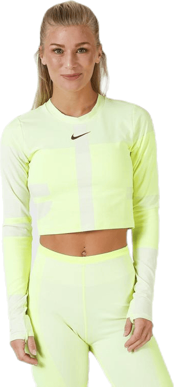 Run Tech Pack Knit Top LS White/Green - Bild 2