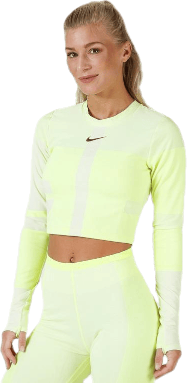 Run Tech Pack Knit Top LS White/Green - Bild 3