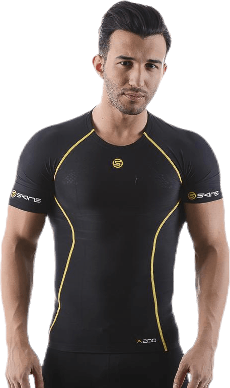 A200 Mens Top Short Sleeve Black, Male, Apparels, T-shirt, Running, Black, S