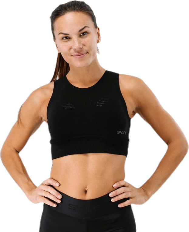 DNAmic Seamless Square Womens Sports Bra Black, Female, Apparels, Sports Bras, Workout, Black, XS