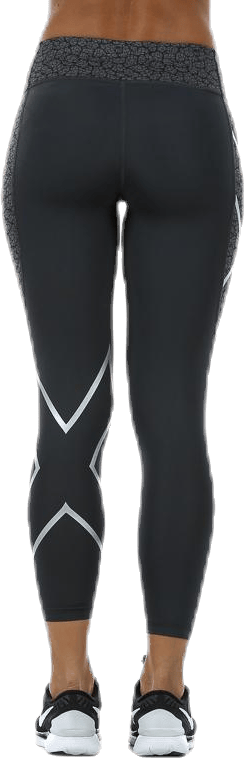 Patterned Mid-Rise Compression 7/8 Tights Black/Grey - Bild 3