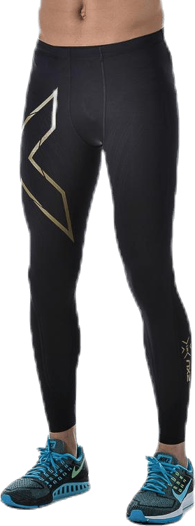 Elite MCS Compression Tights Black/Gold, Male, Apparels, Leggings, Running, Black/Gold, M/Tall