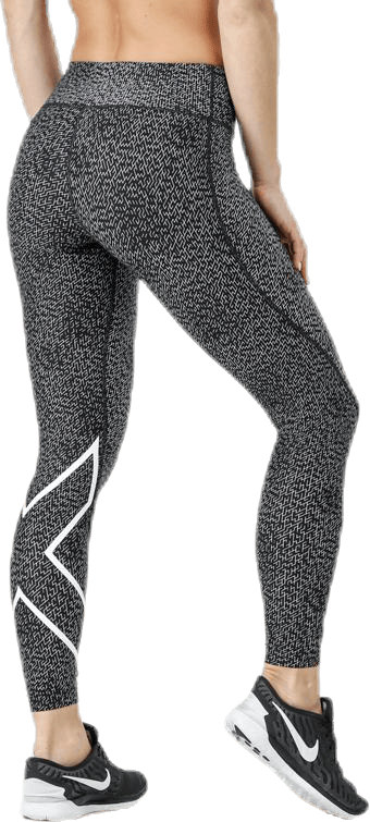 Mid-Rise Compression Print Tights W White/Black - Bild 3