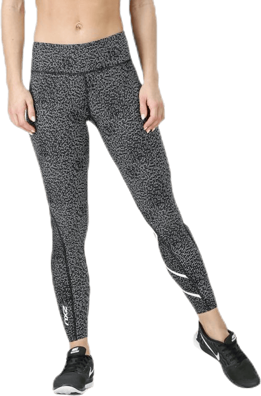 Mid-Rise Compression Print Tights W White/Black - Bild 5