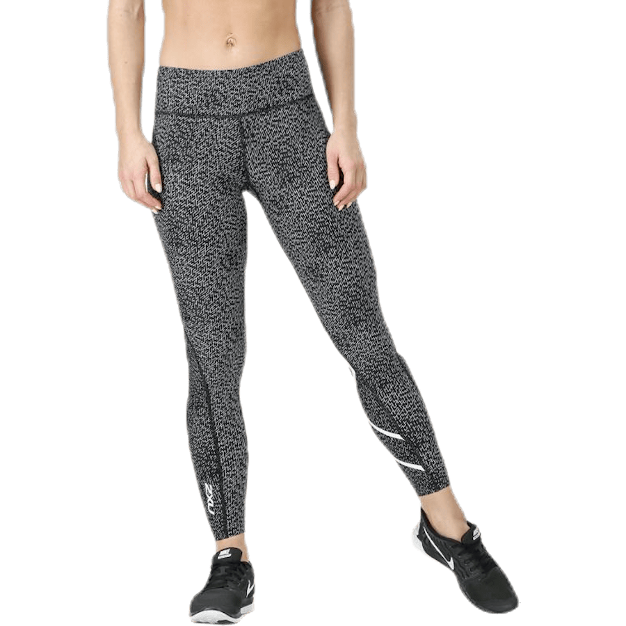 Mid-Rise Compression Print Tights W White/Black - Bild 5