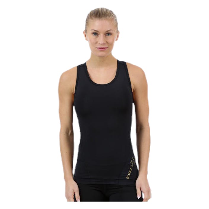 MCS Cross Training Compression Tank W Black/Gold, Female, Vêtements, Tops, Courses, Noir/Doré, XL
