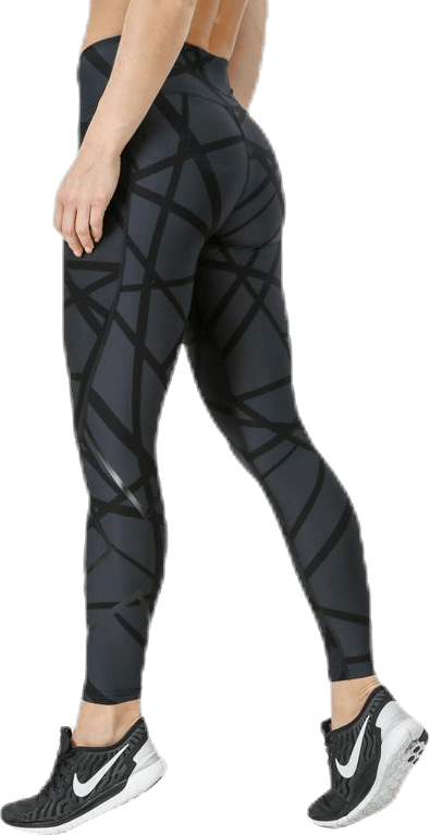 Print Mid-Rise Compression Tights W Black/Grey