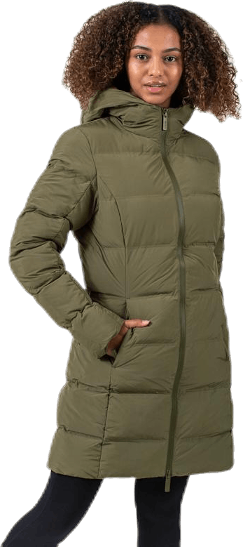 Transit Insulation Longline Jacket Green, Female, Apparels, jackets, Green, M