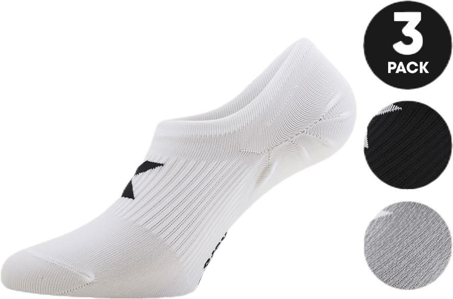 Invisible Sock 3 Pack White/Black/Grey, Female, Klær, Sokker, Løping, Hvit/Svart/Grå, XS/S