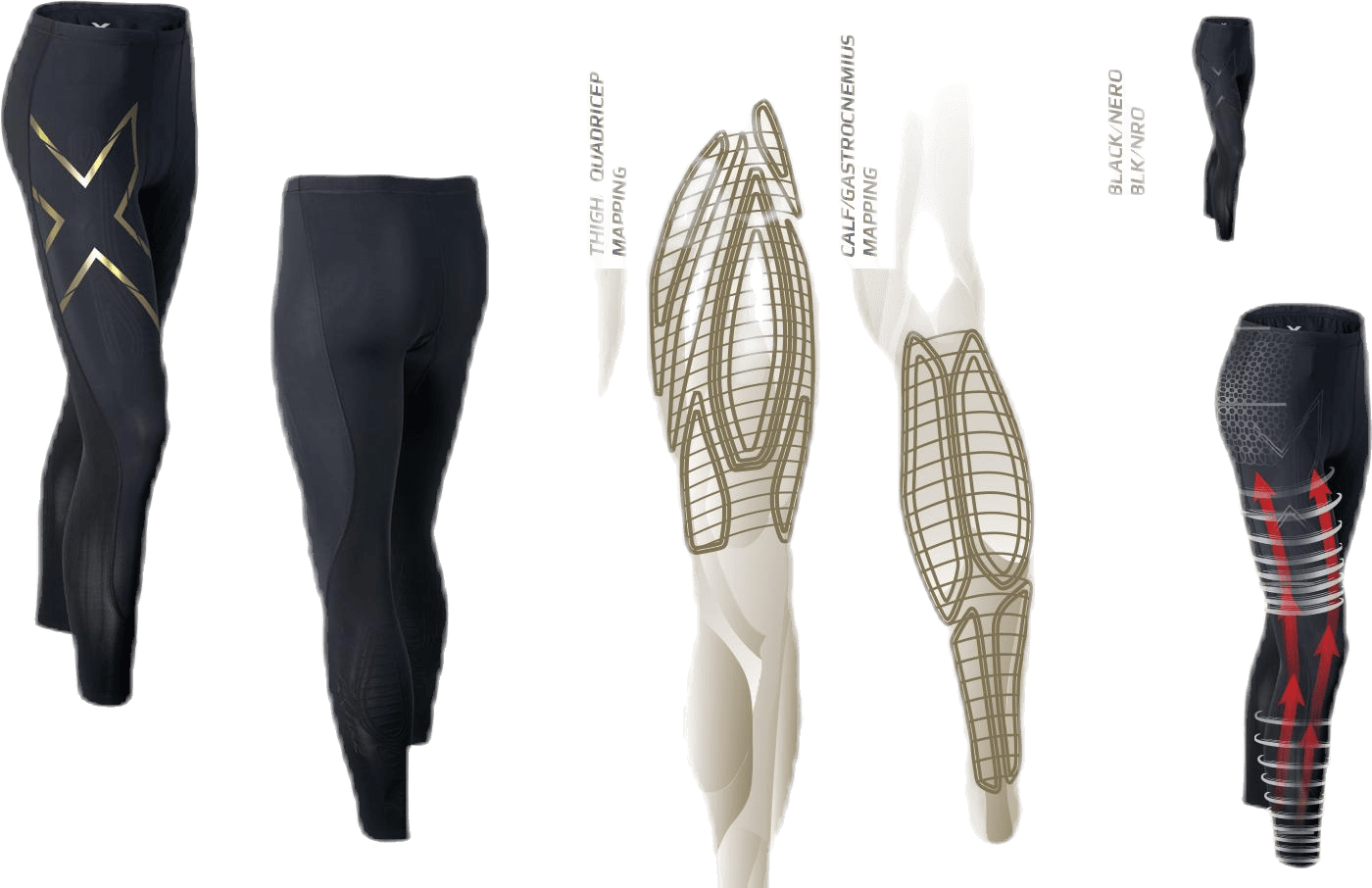 Elite MCS Compression Tights Black/Gold - Bild 3